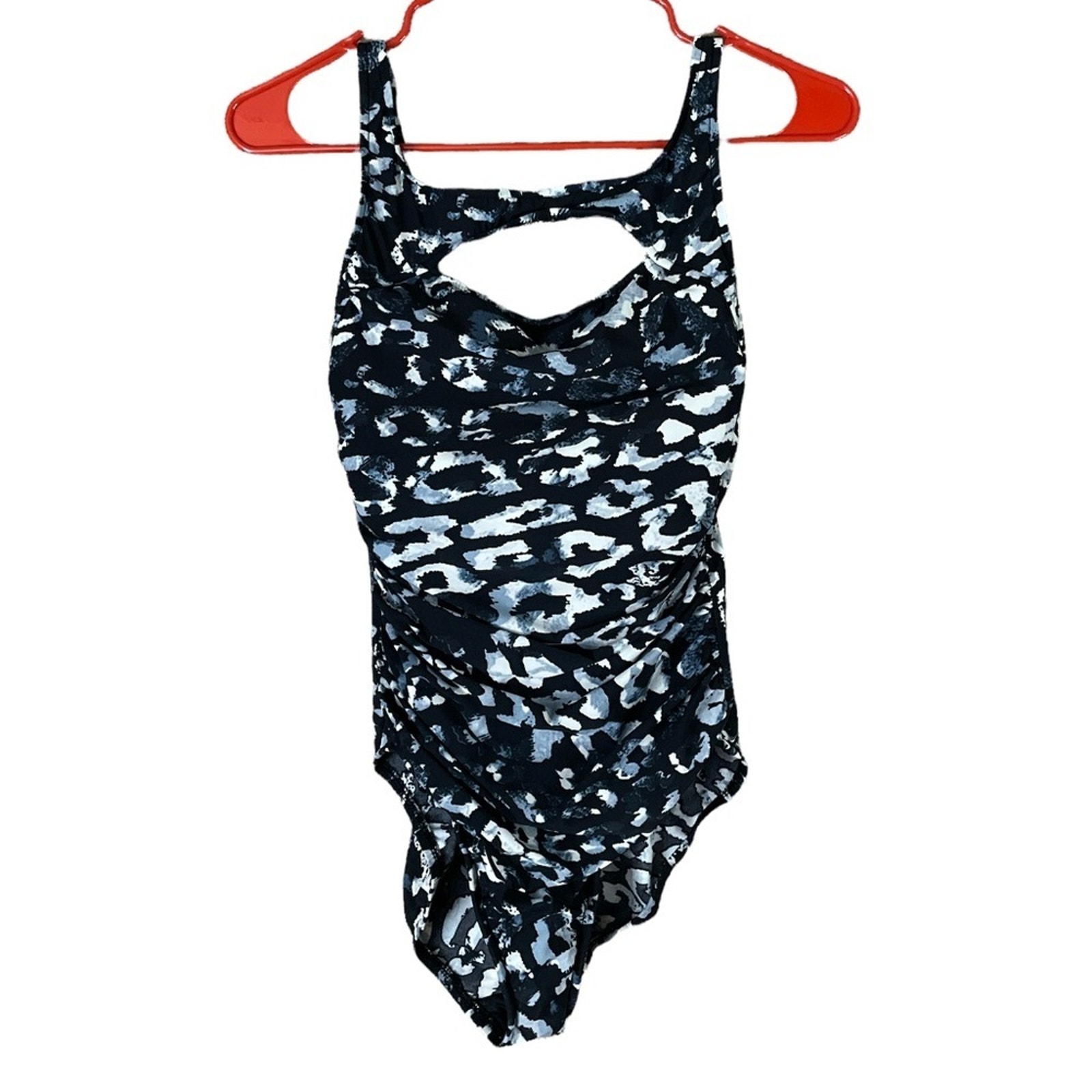 Magicsuit Leopard Print Ruched Cutout One Piece Swimsuit Size 4 6